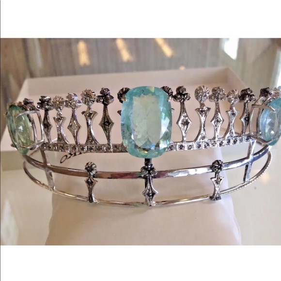 custom holmans jewelers Jewelry - Victorian style 60ct aquamarine diamond SS Tiara